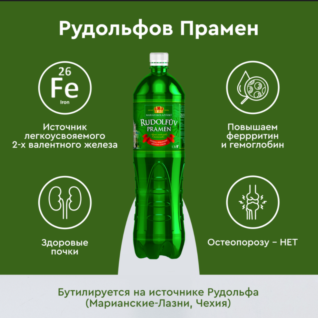 RUDOLFUV PRAMEN Carbogazată (1,5 l)